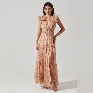 ASTR the Label Fritillaria Floral Cut-Out Maxi Dress